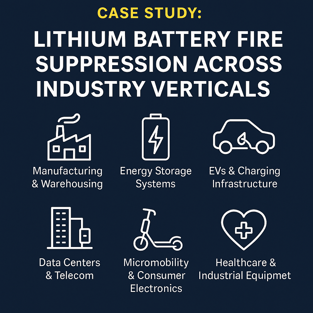 Lithium-Ion Battery Fire Suppression Across Key Industry Verticals